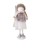 Lalka aniołek w czapeczce i futerku