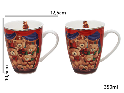 Komplet 2 sztuki kubków Misie w pudełku 350ml