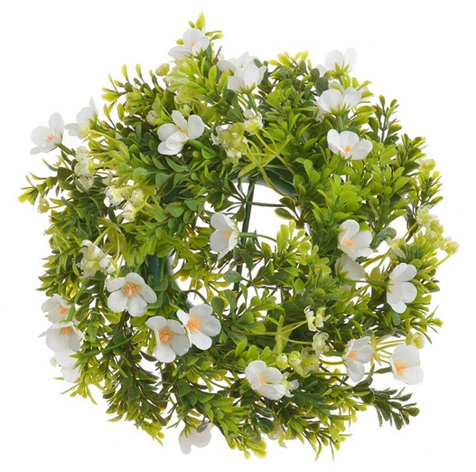 Wianek drobne kwiatki białe 28 cm
