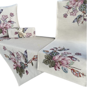 Bieżnik na stół Fiolet Bukiet 45x140cm Chenille 