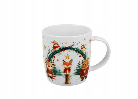 Kubek Zwierzątka w pudełku Choinka 400 ml