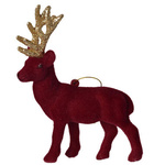 Zawieszka renifer burgundowy welur 14,5cm