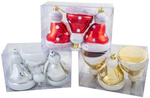 Bombki czapka Mikołaja 3 sztuki 8 cm srebrne