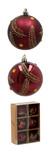 Bombki burgund połysk/matowe 6 sztuk 8 cm