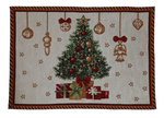 Podkładka świąteczna 33x48cm Choinka, zwisające bombki, bordowa obramówka