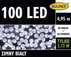 Lampki LED 100L 4,95m biały zimny zewnętrzne