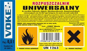 Rozpuszczalnik UNIWERSALNY 0,5l VOKE