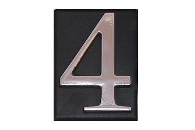 Cyfra 4 samoprzylepna 4,5cm tabliczka chrom