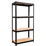 Regał metalowy ocynkowany 1500x700x300cm 4-poziomowy 150kg czarny