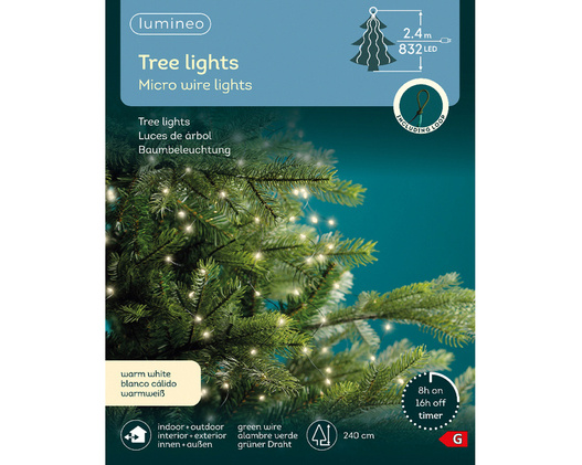 Lampki LED 832 żyłka Wiązki 2,4m ciepły biały