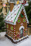 Domek LED z piernika brąz ciastek, biały dach 51x28x28 cm