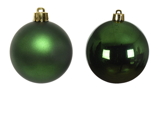 Bombki ciemno zielone w pudełku połysk/matowe 6 sztuk 8cm