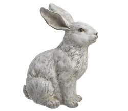 Figurka Zając siedzący biały szczotkowany 29 cm