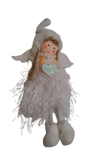 Zawieszka Anioł w sukience zielonej/białej/różowej 20cm 1 sztuka