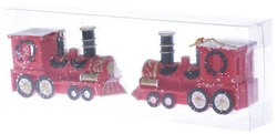 Bombki Ciuchcie czerwone 2 sztuki 12cm