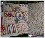 Patchwork poduszka na krzesło koronka mix 40x40cm
