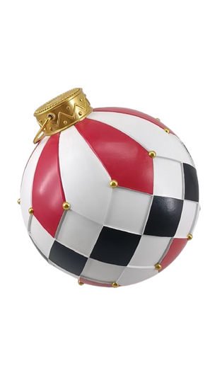 Bombka czerwono-czarno-biała maxi 35cm 