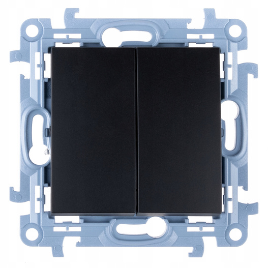 Włącznik świeczkowy podwójny czarny Simon 10