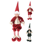 Elf aksamit czerwony/zielony zwis nogi 40 cm