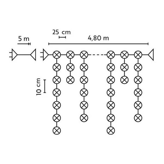 Kurtyna sople 100LED 4,8m wielokolorowa zewnętrzne