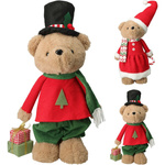 Miś pluszowy ON/ONA czerwona mikołajowa sukienka/ czarny cylinder 84cm