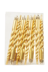 Bombki złote sopelki 8sztuk 13cm 