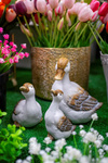 Figurka Kaczka ceramiczna biała brązowe skrzydła 14x8,5cm
