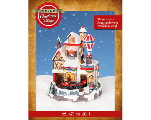 Scenka LED świąteczna wioska 28 cm