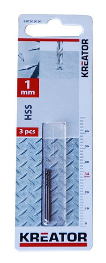 Wiertło do metalu Kreator 1 mm 3szt.