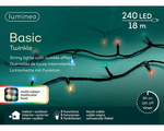 Lampki zewnętrzne 240led 18m czarny/ multikolor Flesz 8funkcji
