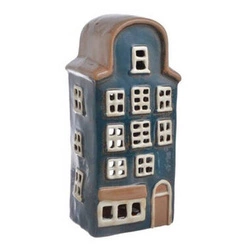 Domek kamienica 3 piętrowa T-light ceramika granat