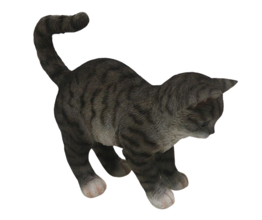 Figurka KOT stojący ciemno-szary w cętki 21cm