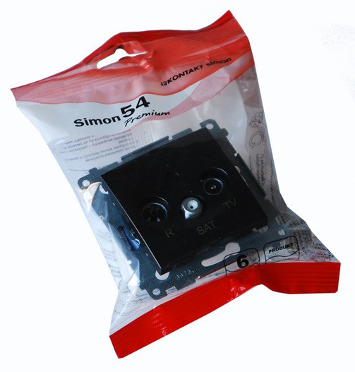 Gniazdo antenowe R-TV-SAT antracyt SIMON 54