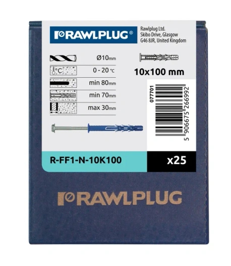 Kołek ramowy z kołnierzem nylon ocynk 10x160 FF1