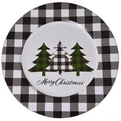 Podtalerz z choinkami w szarą kratę