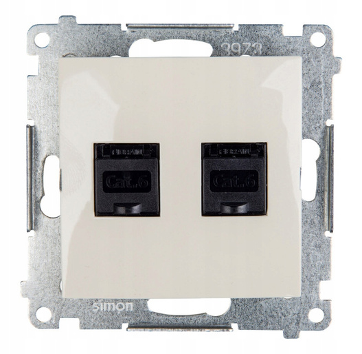 Gniazdo podwójne komputerowe krem SIMON 54