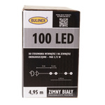 Zewnętrzne i wewn lampki 100 Led 4,95m biały zimny