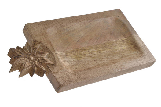 Podstawka drewniana Mango uchwyt kwiat 15x30cm