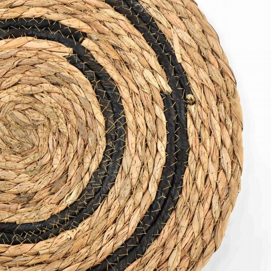 Mata stołowa okrągła z liści hiacynta beżowo-brązowa 38cm