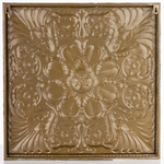 Obraz metalowy błękitno-złoty 50,5x50,5cm metaloplastyka