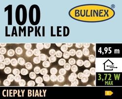 Lampki zew/wew 100 Led 4,95 biały ciepły +3m zasilacz