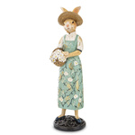 Figurka Królik ONA w zielono-złotej sukni 25cm