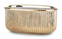 Osłonka kamionka złota plisowana 11,5x14,5x24cm