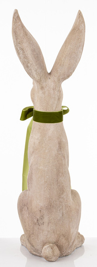 Królik beton szary z zieloną kokardą 80cm