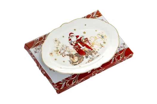 Półmisek ceramiczny Mikołaj z Renifer 30,5x20cm