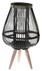 Lampion czarno-srebrne druty na nóżkach 47cm