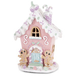 Domek LED ceramiczny piernikowy pastelowy 19 cm