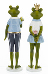 Figurka Żaba ON/ONA zielona biało-niebieski strój 28cm 2wzory 1 sztuka