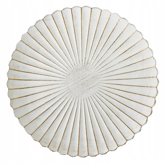Podtalerz z pleksy biały ryflowany, przycierany złotem 31,5cm 