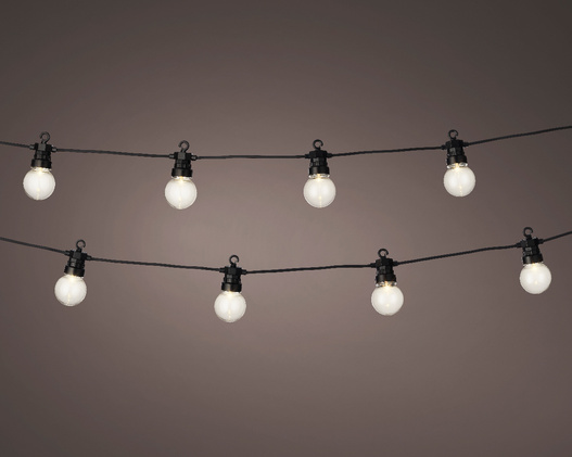 Girlanda LED żarówki 20szt 9,5m ciepły biały 4,5cm